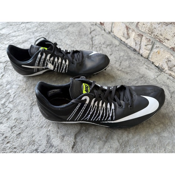 Nike Zoom Flywire Black/White metal Spikes Men's 13 Racing Sprint Track Shoe - Picture 6 of 10